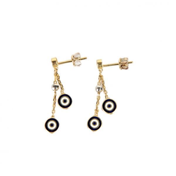 Nazar Boncuklu Altın Küpe 14KP1165 - Altınaşkı