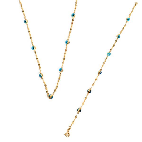 Nazar Boncuklu Altın Set 14MNST005 - Altınaşkı