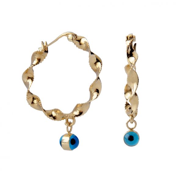 Nazar Boncuklu Burgu Küpe 14KP2123 - Altınaşkı