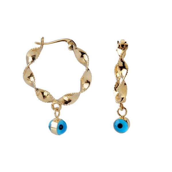 Nazar Boncuklu Burgu Küpe 14KP2126 - Altınaşkı