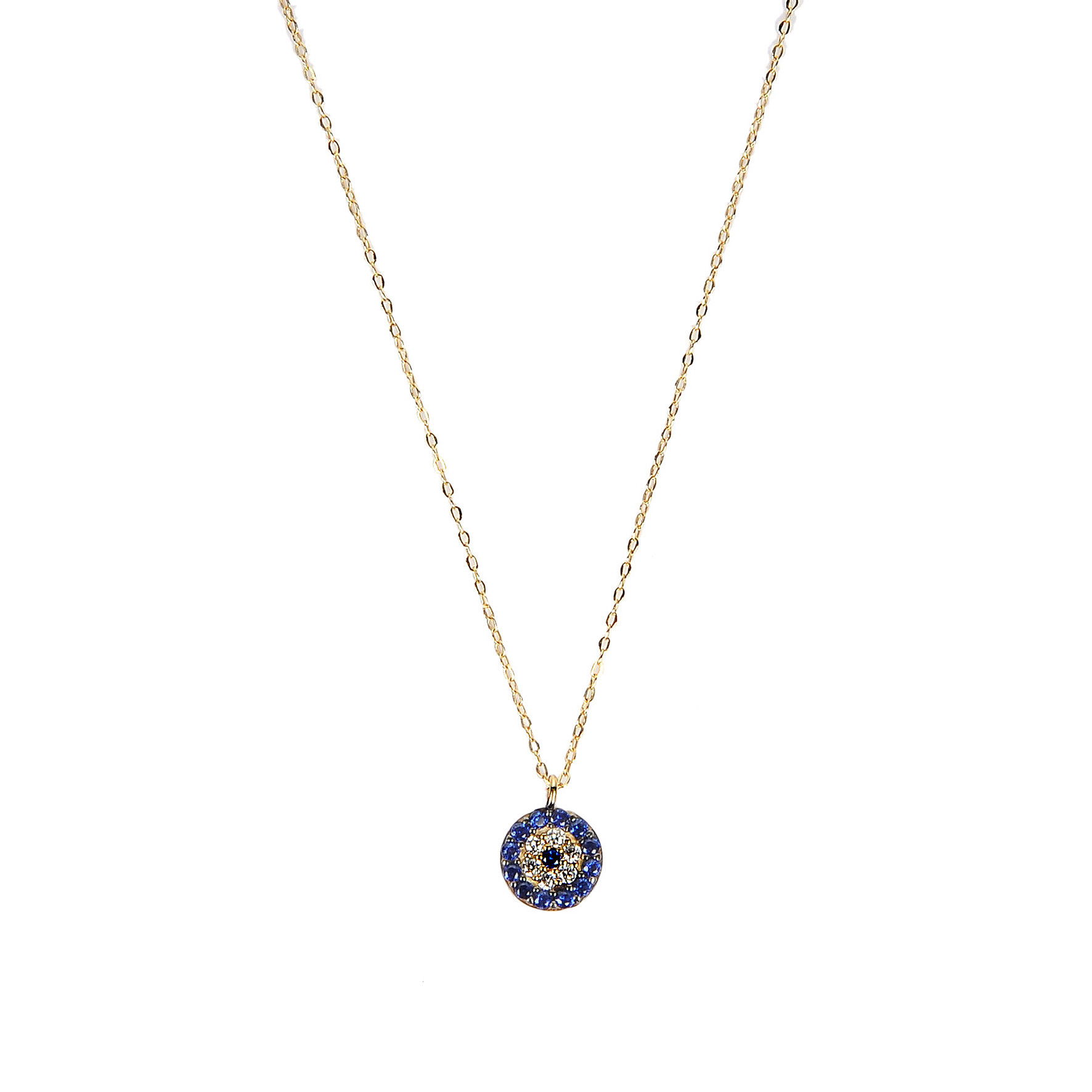 Nazar Boncuklu Hayalet Altın Kolye 8KLY633 - 1