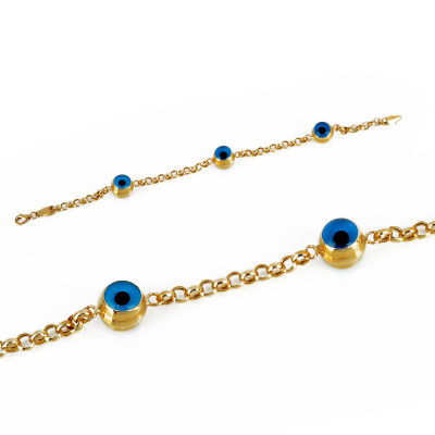 Nazar Boncuklu Taşsız Altın Bileklik 14KNY107 - Altınaşkı