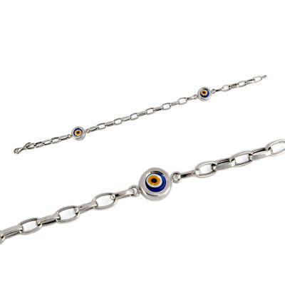 Nazar Boncuklu Taşsız Altın Bileklik 14KNY109 - Altınaşkı