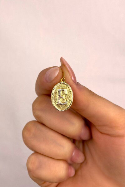 Nostaljik Harf Altın Kolye Ucu 8KLY6040 - Altınaşkı