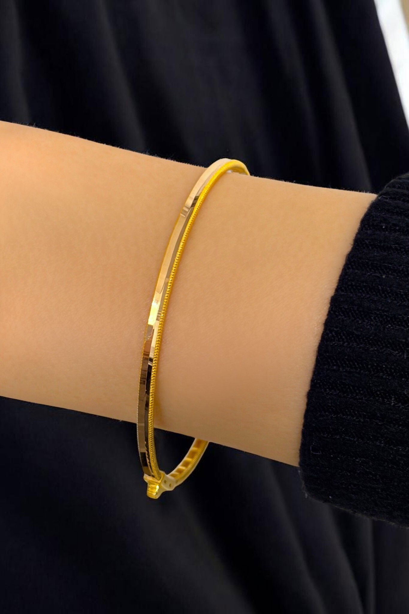 Oluklu Ajda Altın Bilezik 8KLPC147 - 1