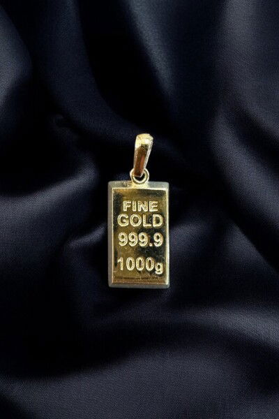 Orta Boy Külçe Altın Kolye Ucu 14KLY5708 - Altınaşkı