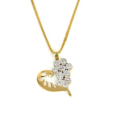 Papatya&Kalp Altın Kolye 14KLY81 - Altınaşkı