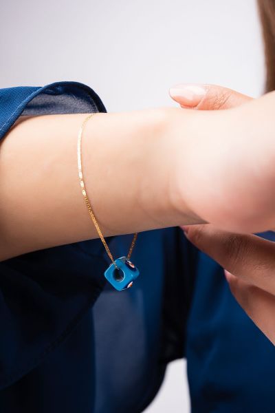 Parlak Zincirli Altın Bileklik 14KNY304 - Altınaşkı