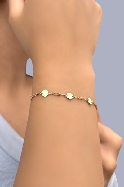 Plaka Ataş Altın Bileklik 14KNY2211 - Altınaşkı