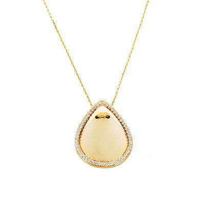 Plaka Damla Altın Kolye 14KLY37 - Altınaşkı