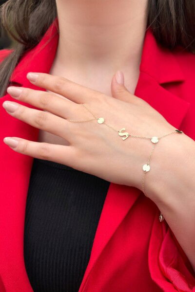 Plaka Harf Altın Şahmeran Bileklik 14KNY6161 - Altınaşkı