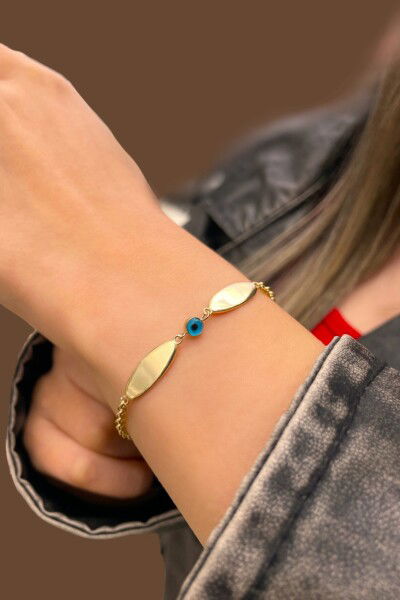 Plaka Nazar Altın Bileklik 14KNY9146 - Altınaşkı