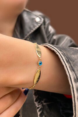 Plaka Nazar Altın Bileklik 14KNY9146 - 2