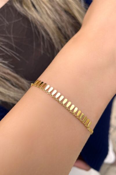 Plaka Pullu Altın Bileklik 8KNY8892 - Altınaşkı