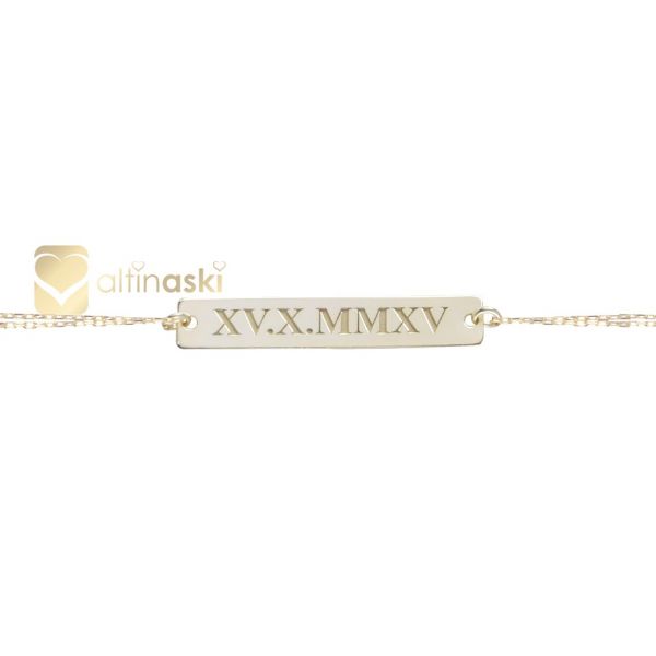 Plaka Tarihli Altın Bileklik FYA199 - Altınaşkı