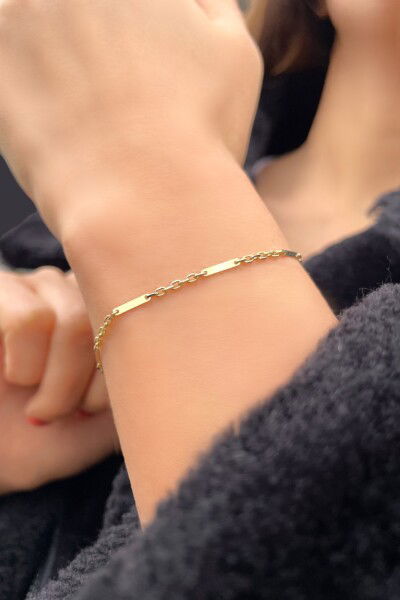 Plakalı Altın Bileklik 14KNY4256 - Altınaşkı