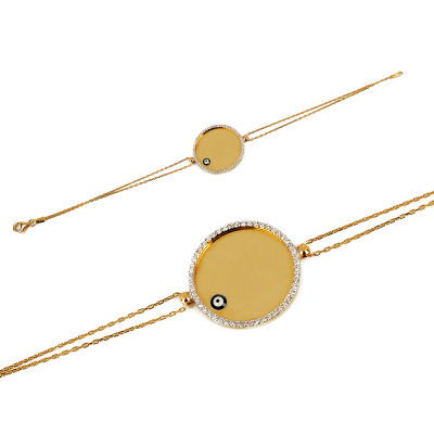 Plakalı Altın Bileklik 14KNY50 - Altınaşkı