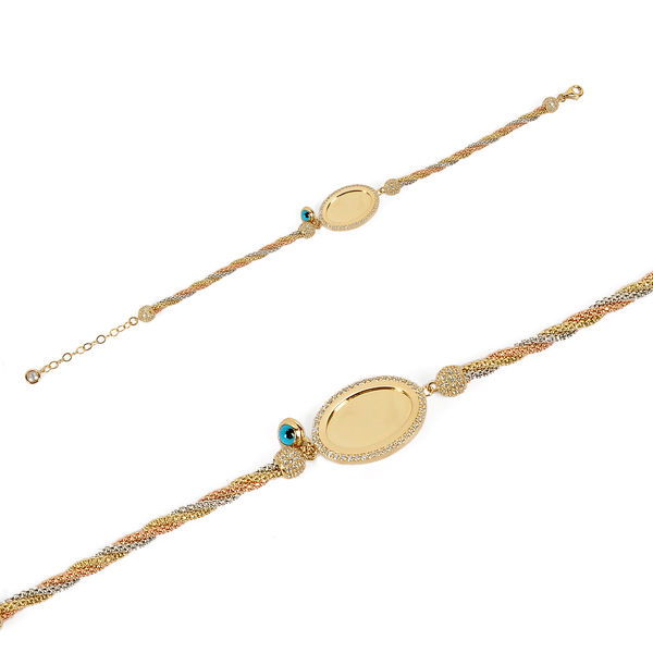 Plakalı Taşlı Altın Bileklik 14KNY782 - Altınaşkı