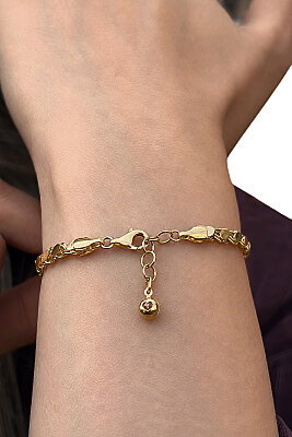 Pullu Külçe Altın Bileklik 14KNY9691 - 3