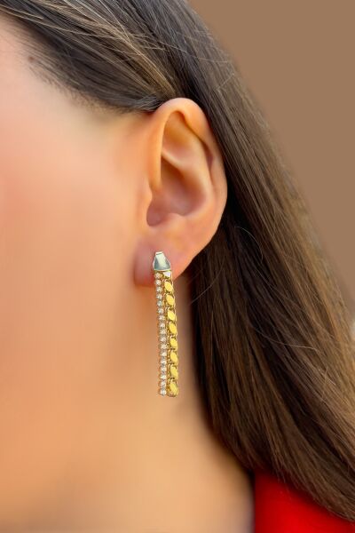 Pullu Suyolu Altın Küpe 14KP3784 - Altınaşkı