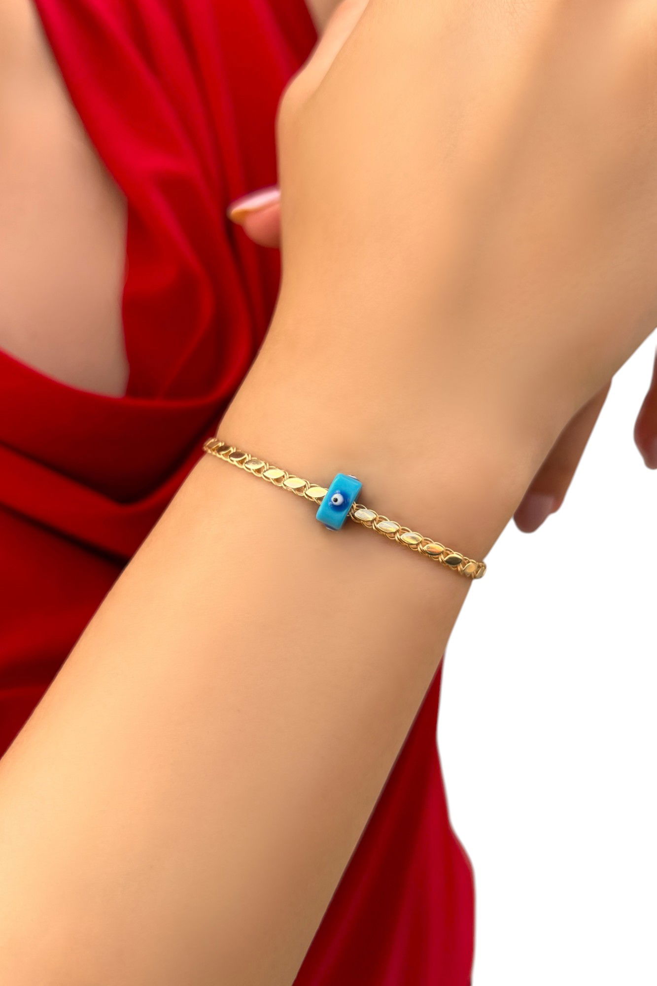 Pullu Yeşil Altın Bileklik 8KNY6578 - 1