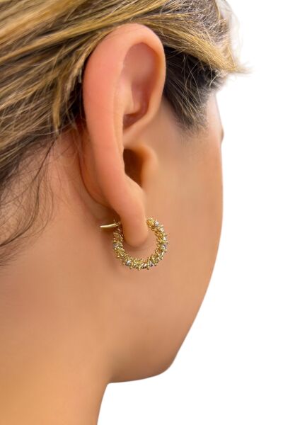 Renkli Dorika Altın Küpe 14KP5772 - Altınaşkı