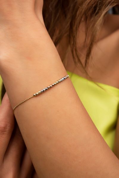 Renkli Dorika Toplu Altın Bileklık 14KNY3949 - Altınaşkı