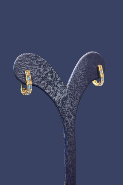 Renkli Taşlı Altın Çocuk Küpe 8KP268 - Altınaşkı