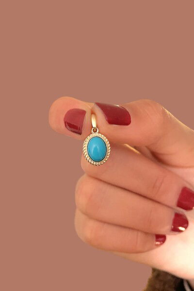 Renkli Taşlı Altın Kolye Ucu 14KLY3035 - Altınaşkı