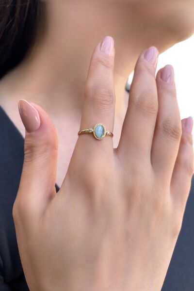 Renkli Taşlı Altın Yüzük 8YZK3006 - Altınaşkı