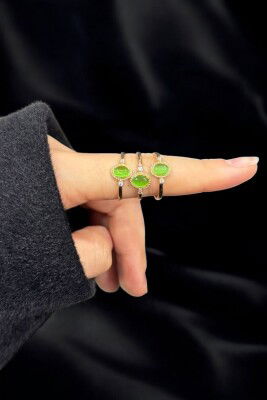 Renkli Taşlı Altın Yüzük 8YZK3006 - 7