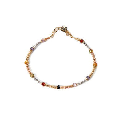 Renkli Taşlı Toplu Altın Bileklik 14KNY255 - Altınaşkı