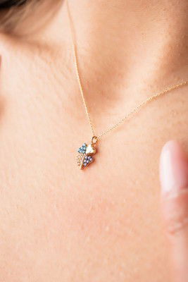 Renklı Taşlı Yonca Hayalet Altın 8KLY802 - 2