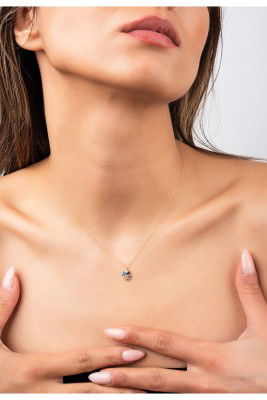 Renklı Taşlı Yonca Hayalet Altın 8KLY802 - 6