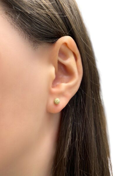 Simli Altın Top Küpe 14KP834 - Altınaşkı