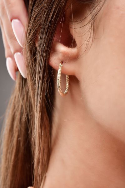 Simli Halka Altın Küpe 14KP1609 - Altınaşkı