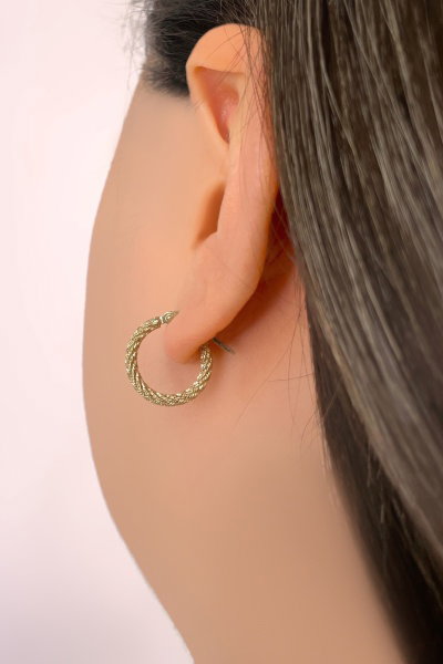 Simli Halka Altın Küpe 8KP2880 - Altınaşkı