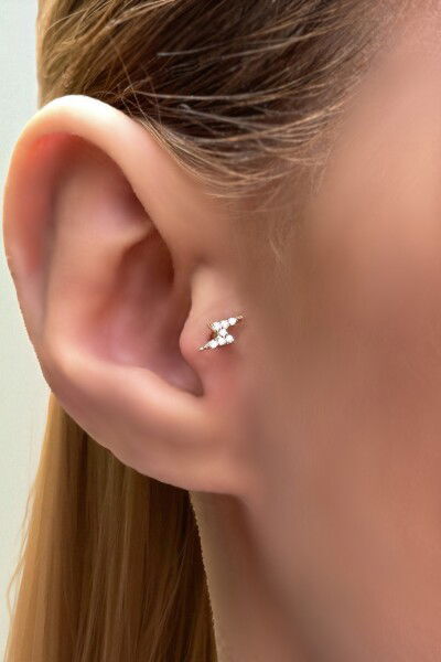 Şimşek Altın Tragus Küpe 14KP8578 - Altınaşkı