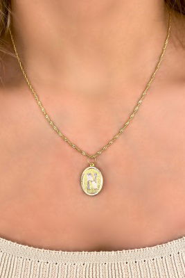 Singapur Zincirli Nostaljik Harf Altın Kolye 8KLY2134 - 2