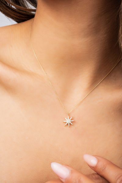 Sirius Yıldız Hayalet Altın Kolye 8KLY736 - Altınaşkı