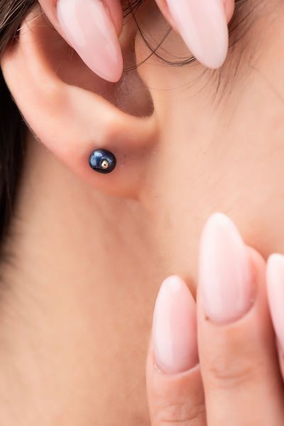 Siyah İnci Altın Küpe 14KP0015 - Altınaşkı