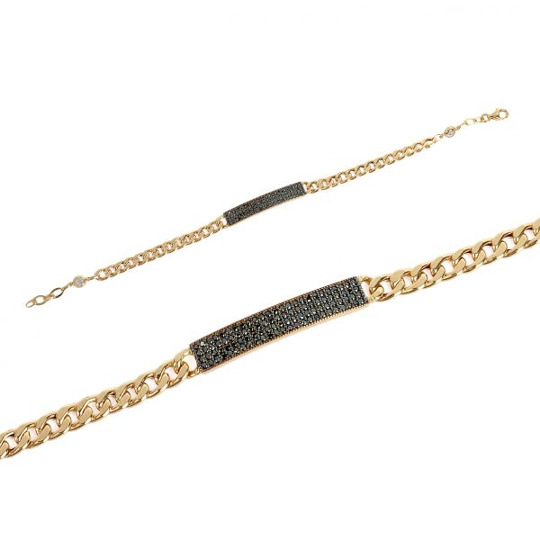 Siyah Taşlı Altın Bileklik 14KNY564 - Altınaşkı