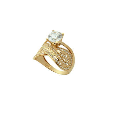 Sonsuzluk Altın Tektaşlı Alyans Yüzük 14YZ460 - Altınaşkı