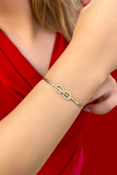 Sonsuzluk Balıksırtı Altın Bileklık 14KNY6479 - Altınaşkı
