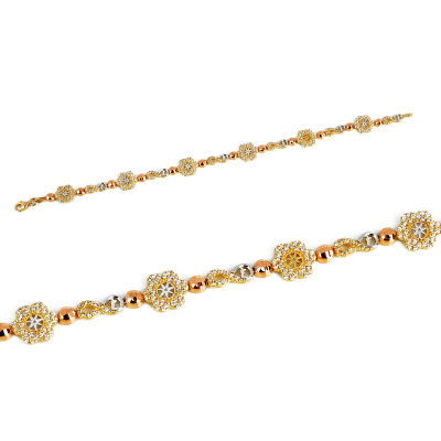 Sonsuzluk Çiçekli Taşlı Altın Bileklik 14KNY34 - Altınaşkı