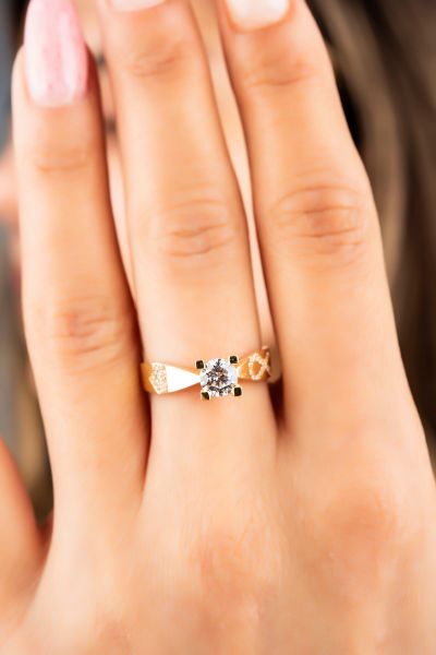 Sonsuzluk Kalp Tektaş Altın Yüzük 14YZ3237 - Altınaşkı