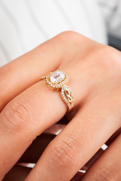 Sonsuzluk Tektaş Altın Yüzük 8YZK2976 - Altınaşkı