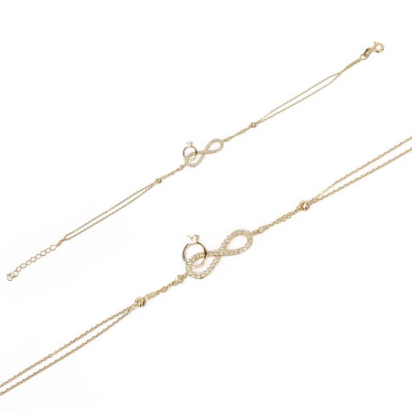 Sonsuzluk Tektaşlı Altın Bileklik 14KNY680 - Altınaşkı