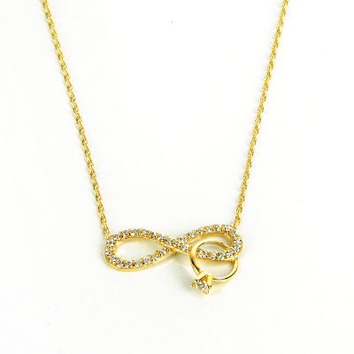 Sonsuzluk&Tektaş Altın Kolye 14KLY10 - Altınaşkı