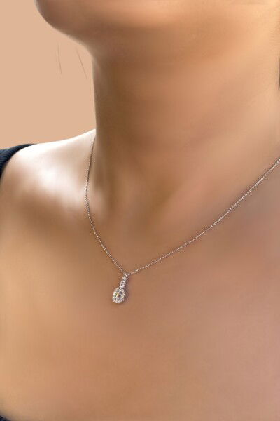 Baget Taşlı Altın Kolye 8KLY1251 - Altınaşkı